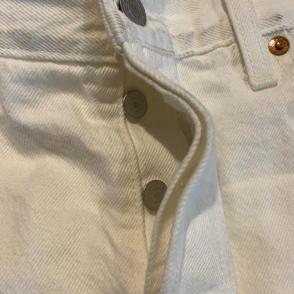 Levi’s 501 white jean shorts. Button up. - Picture 2 of 5